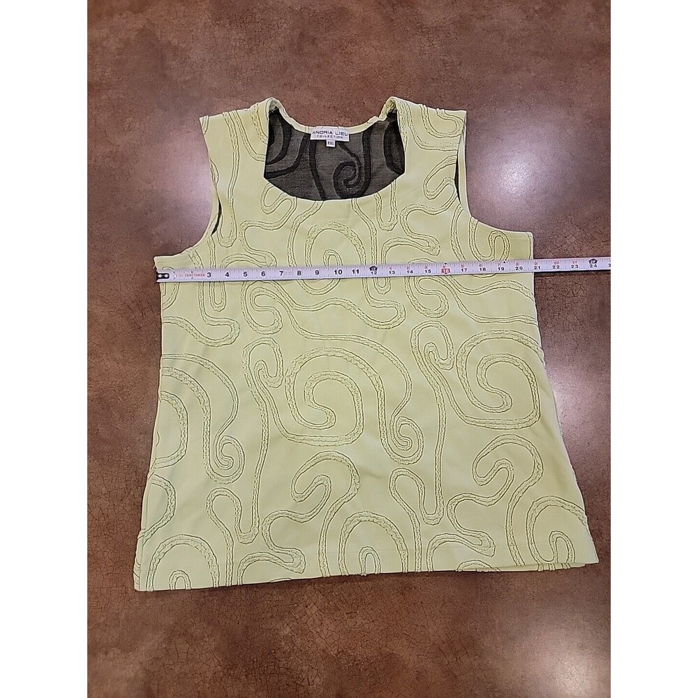 Andria Lieu Collection Blouse Womens XXL Green Embroidered Sleeveless Tank - Picture 7 of 9
